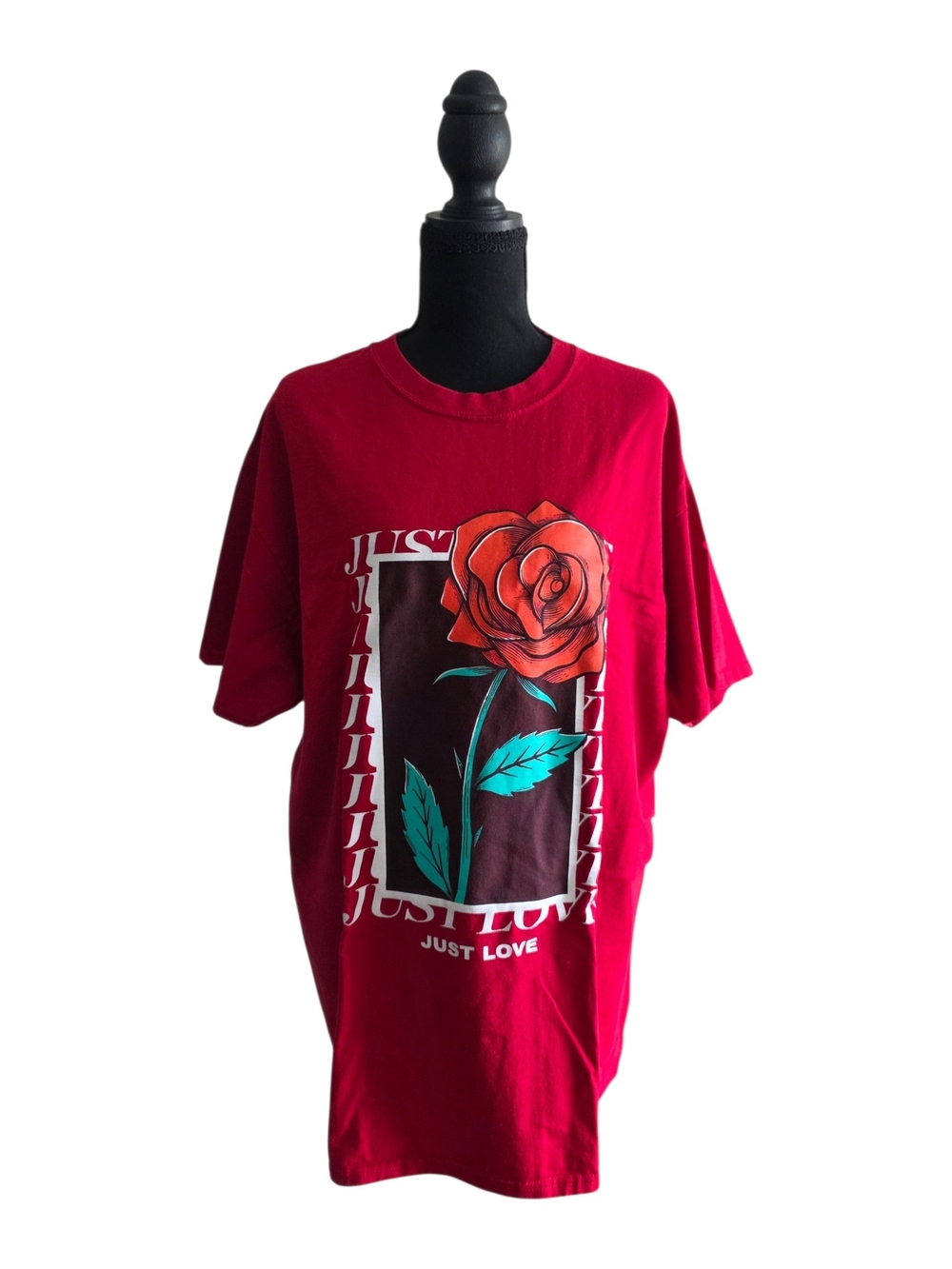 Rue21 Red Graphic 'Just Love' Rose Tee